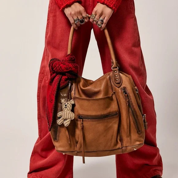 FREE PEOPLE WE THE FREE EMERSON TOTE Saddle NEW - Picture 6 of 13